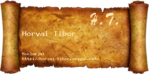 Horvai Tibor névjegykártya